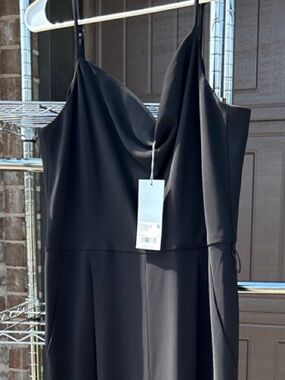 Black Cowl Neck Spaghetti Strap Romper Jumpsuit - Women NWT
